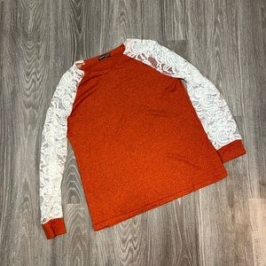 SHEIN top with lace sleeves